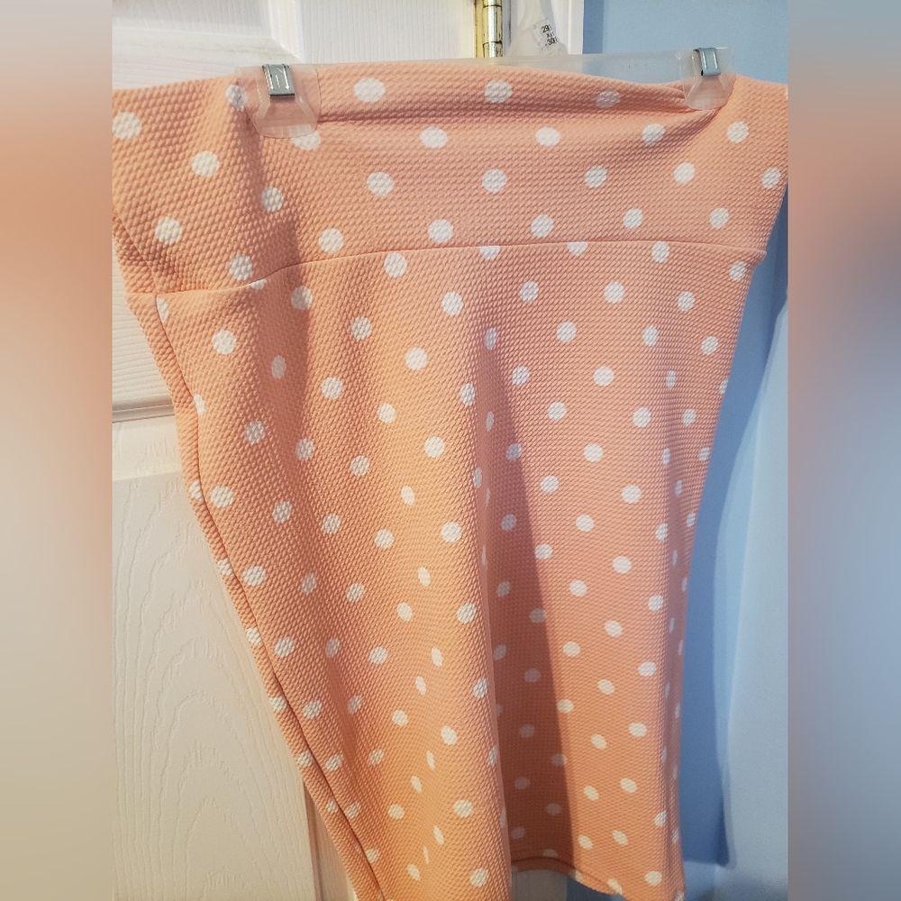 LulaRoe Pink Polka Dot Pencil Skirt
